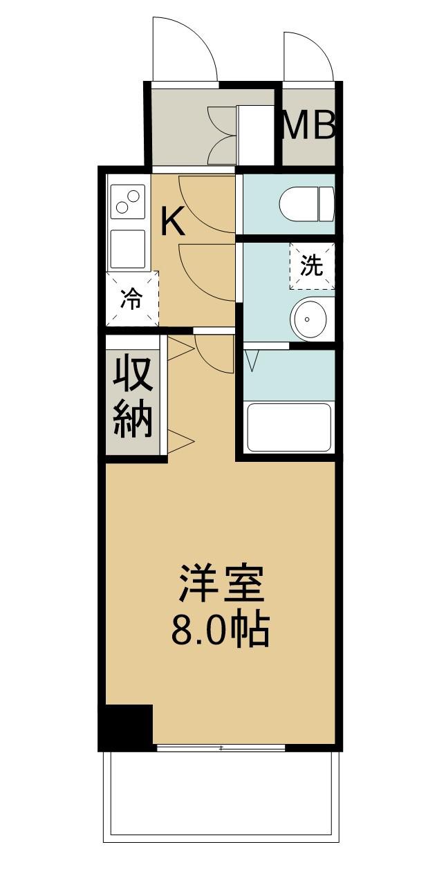 S-RESIDENCE四日市市堀木AMANTE(1K/6階)の間取り写真