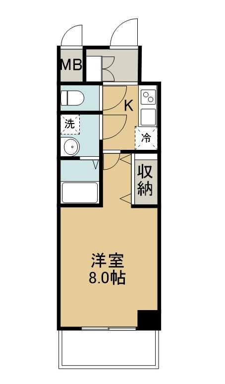 SーRESIDENCE四日市市堀木AMANTEキャン(1K/9階)の間取り写真