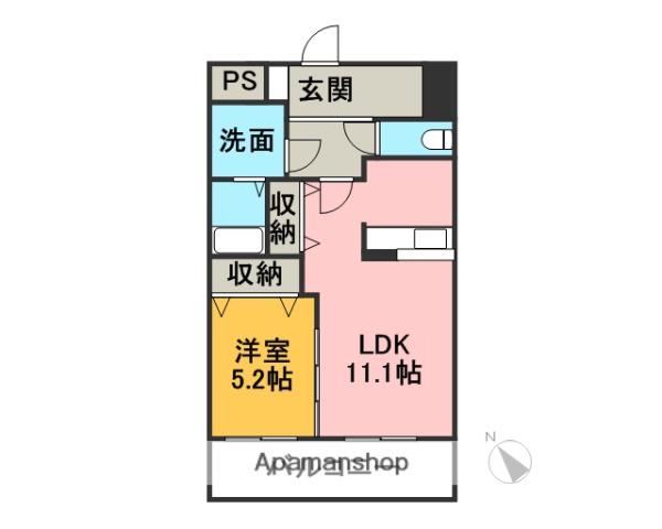 MS SOLEIL(1LDK/4階)の間取り写真