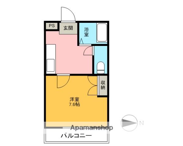 プルーリオン98(1K/3階)の間取り写真