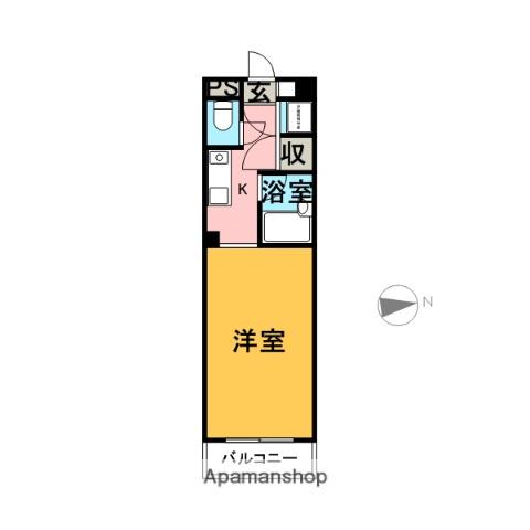 VIP-IN太平洋ノースヒルズ(1K/3階)の間取り写真