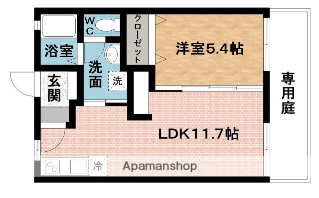 ハイツマルソーB(1LDK/1階)の間取り写真