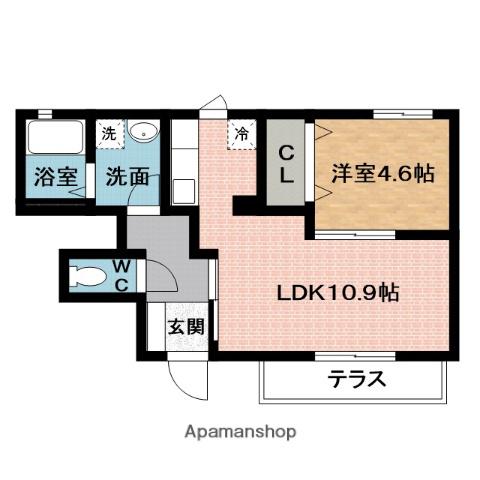 サンハイム(1LDK/1階)の間取り写真