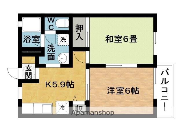 ラフォーレメゾン(2DK/1階)の間取り写真