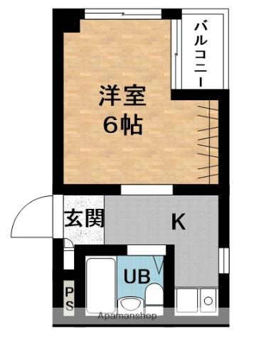 Fアングル361(1K/2階)の間取り写真