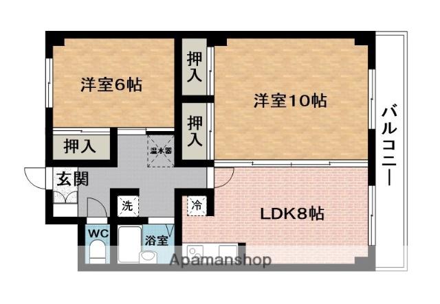 上野運送ビル(2LDK/3階)の間取り写真