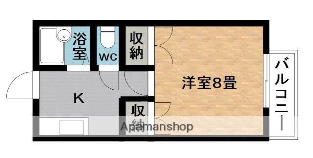ラッシュ イースト(1K/1階)の間取り写真