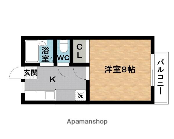 ラッシュ イースト(1K/2階)の間取り写真