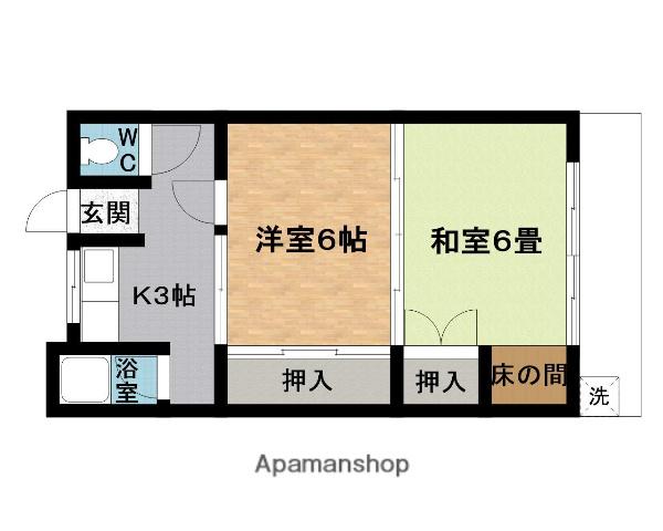 松岡田端アパート(2K/1階)の間取り写真