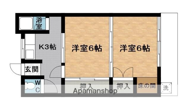 松岡田端アパート(2K/1階)の間取り写真