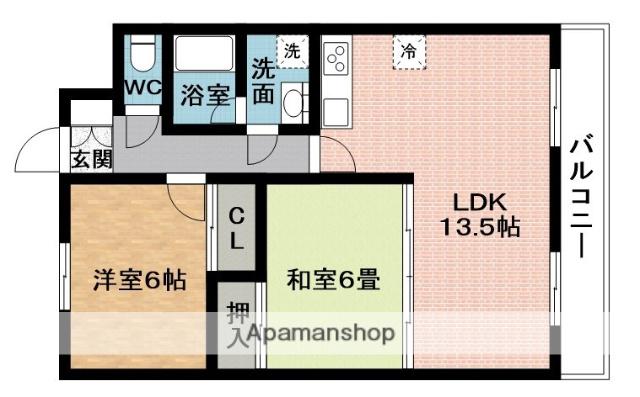 サランバン金剛Ⅱ(2LDK/2階)の間取り写真