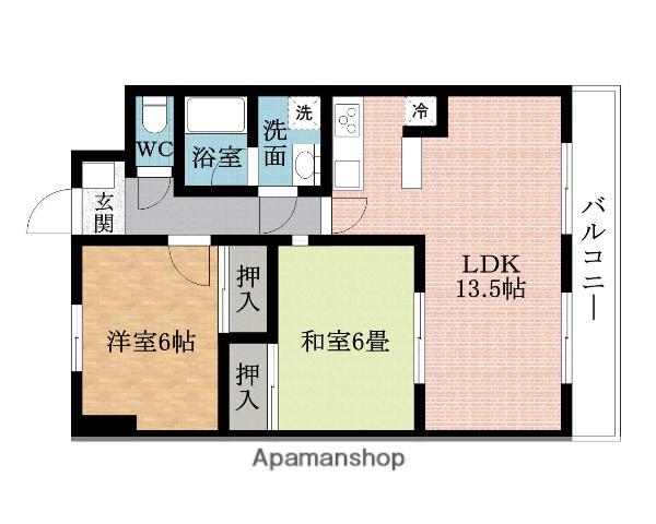 サランバン金剛Ⅱ(2LDK/6階)の間取り写真