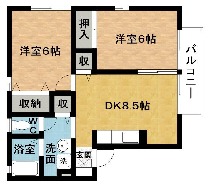 コーポルグラン(2LDK/1階)の間取り写真