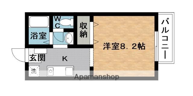 ジェムフォレストC(1K/1階)の間取り写真