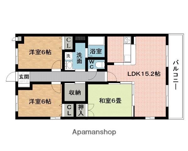 ラフィネ(3LDK/1階)の間取り写真