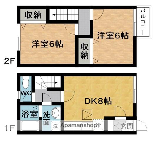 メゾンフィオーレ(2DK/1階)の間取り写真