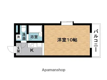 ジェンティーレ伊賀上野(1K/4階)の間取り写真