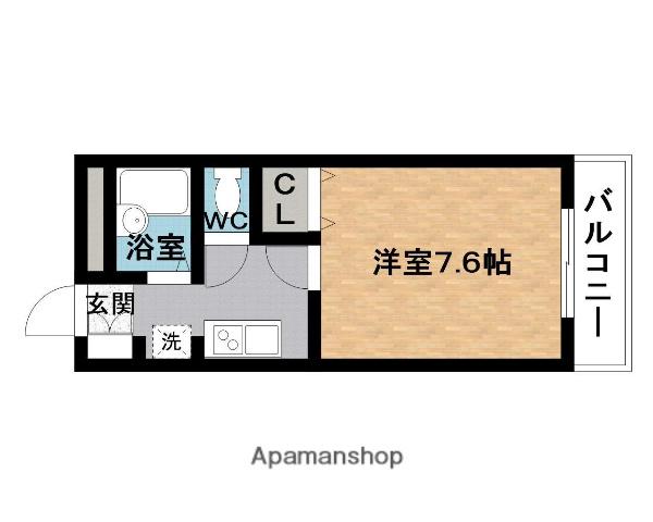 ボンヌピエス(1K/1階)の間取り写真