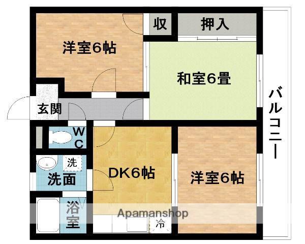 エアープレイス(3DK/3階)の間取り写真