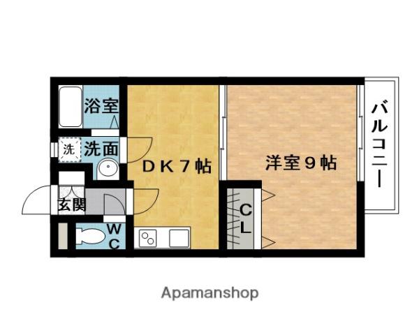 テスタエスポワールC(1DK/1階)の間取り写真
