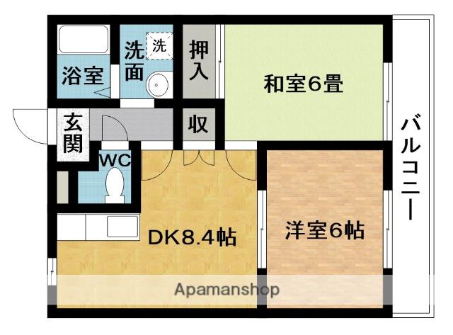 フローラルパレス(2LDK/2階)の間取り写真