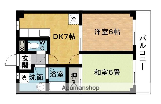 アルカディア(2DK/2階)の間取り写真