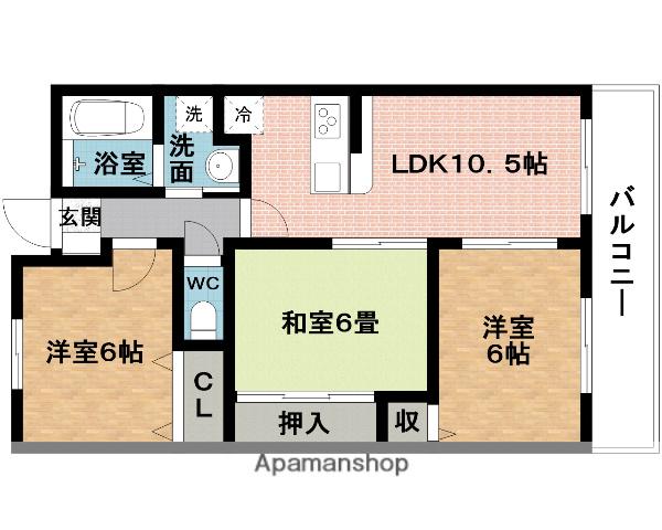 グランディス伊賀上野(3LDK/3階)の間取り写真