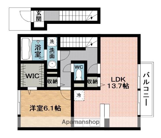JUEIYU MITAⅡ(1LDK/2階)の間取り写真