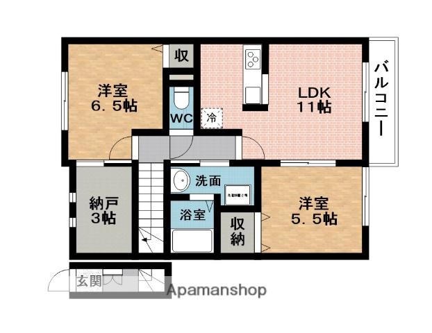 ハイツアスセーナⅡ(2SLDK/2階)の間取り写真