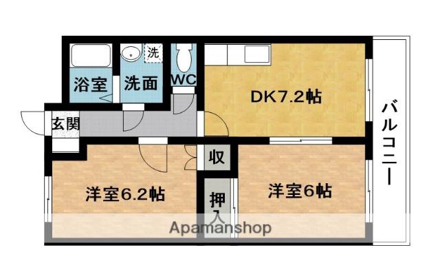 夢ぽりすマキ(2DK/1階)の間取り写真