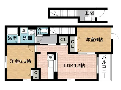 アイビーウェル西三田2号館(2LDK/2階)の間取り写真