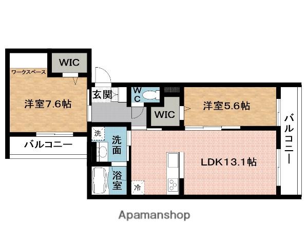 BEREO服部(2LDK/2階)の間取り写真