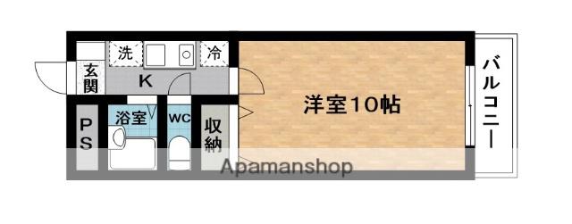 カントリーハウス(1K/2階)の間取り写真