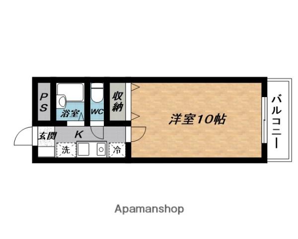 カントリーハウス(1K/2階)の間取り写真