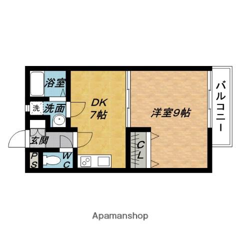 VILLAGEEMONⅢ(1DK/2階)の間取り写真