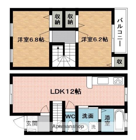 ベル ヴィレッジ(2LDK/2階)の間取り写真