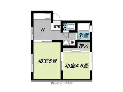 青山シティライフ(2DK/1階)の間取り写真