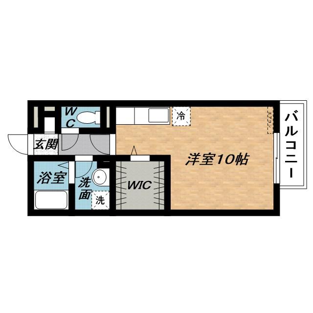 カサベルテ(ワンルーム/1階)の間取り写真