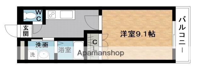 モンフレールI(1K/2階)の間取り写真