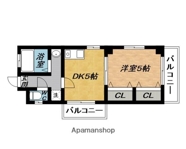 山崎マンション(1DK/3階)の間取り写真