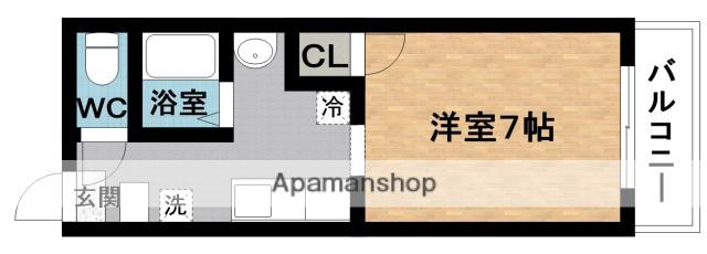 フレイグランス山口(1K/2階)の間取り写真