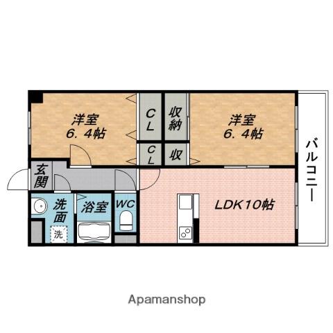 ルミエール名張駅前(2LDK/1階)の間取り写真