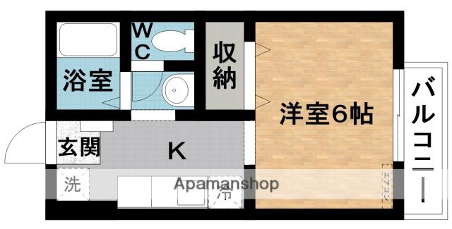 ガーデンハイツみのわ D(1K/2階)の間取り写真