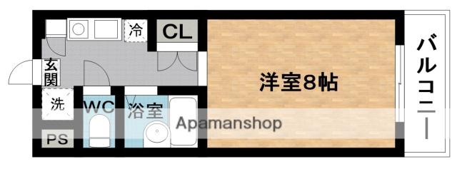 ロゼーリ(1K/3階)の間取り写真