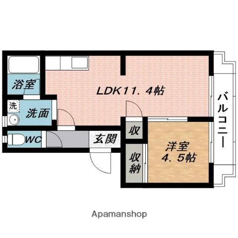 セピアガーデン鴻之台(1LDK/1階)の間取り写真