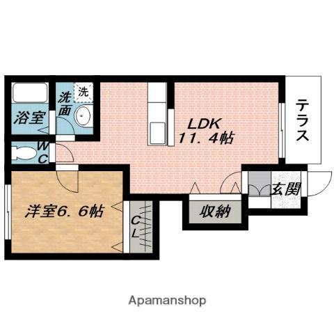 サンルーラル Ⅱ(1LDK/1階)の間取り写真