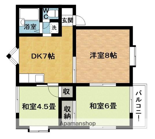 ハイツカレントA(3DK/2階)の間取り写真