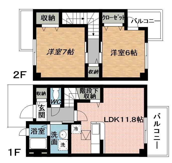 サンリット・ヒル(2LDK/1階)の間取り写真