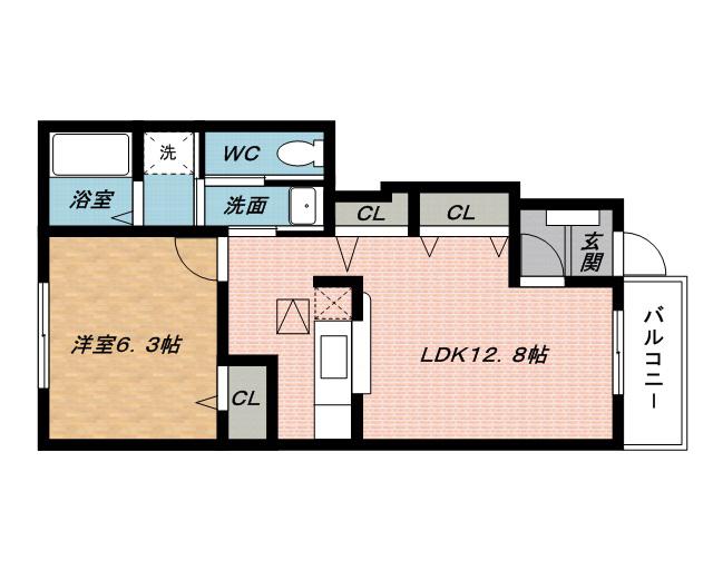 パークサイド鴻之台(1LDK/1階)の間取り写真