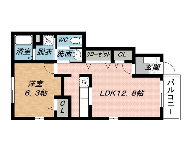 グランシエル・コウⅡA(1LDK/1階)の間取り写真